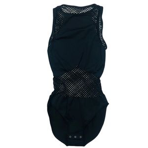 NWOT Free People Black Mesh Bodysuit